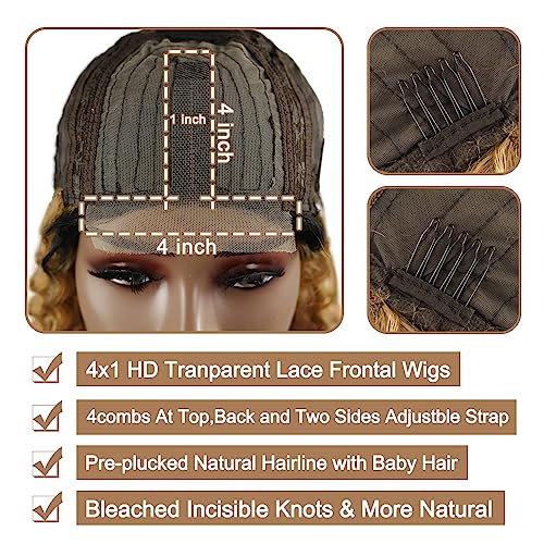 27 inch Lace Front Honey Blonde Wig Human Hair 26 Inch Deep Wave Wig Human Hair 4X1 Hd Transparent Lace Closure Wig Brazilian Virgin Hair Blonde Wig Glueless Pre Plucked With Baby Hair - Image 6