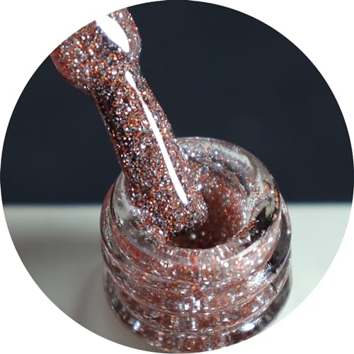Holographic Nail Polish,Diamond Glitter Nail Polish,Spring Summer Gel Polish Brown Colors for DIY Nail Art Design UV LED. - Image 2