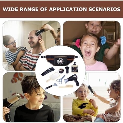 10pcs Pretend Toy for Girls and Boys, Kids Hairdressing Set, Kids Salon Hairdresser Set, Haircut Barber Set Toy, Beauty Salon Playset, Fashion Pretend Makeup Set for Boys, Dress Up Game - Image 3