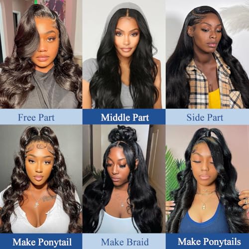 FABA 28 Inch 180% Density Body Wave Human Hair Lace Front Wig with Baby Hair - Image 6