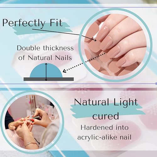 Daylight Gel Nail Strips, Nail Wraps, NO UV Light Needed Nail Polish Strips, Nail Stickers, No Top Coat Needed and Extra Thickness, Gel Nail Strips for Women Nail Art (Y2K Neutral Heart) - Image 6