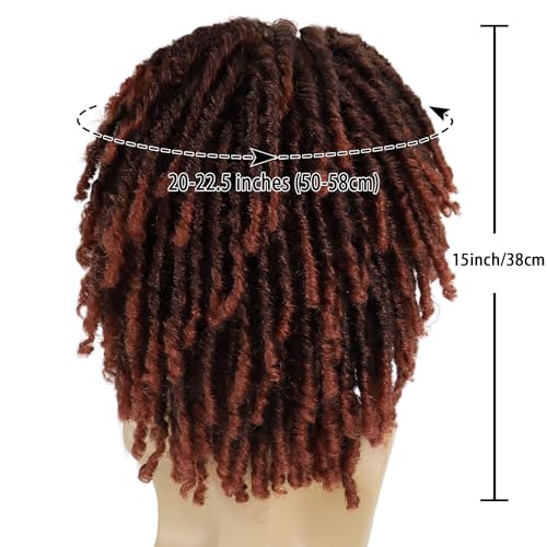 GNIMEGIL Men's Ombre Auburn Short Curly Synthetic Braided Wig for Daily Wear - Image 2