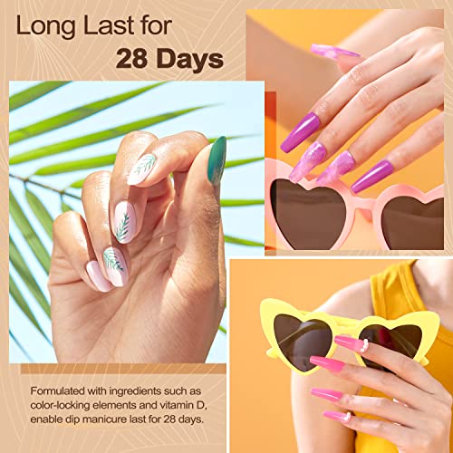 Lavender Violets 42 Colors Dip Powder Nail Kit Starter Yellow Orange Red Nude Pink Blue Green Brown Dipping Powder Set for Home Salon Dip Manicure - Image 5