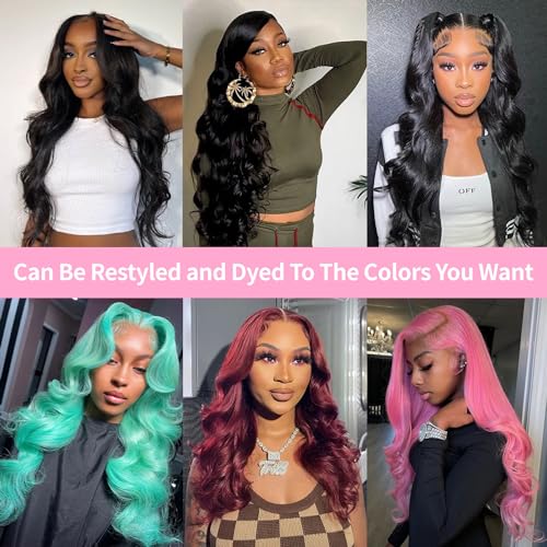 34 Inch 180 Density 13x6 Body Wave Pre Plucked Human Hair Lace Front Wig - Image 6