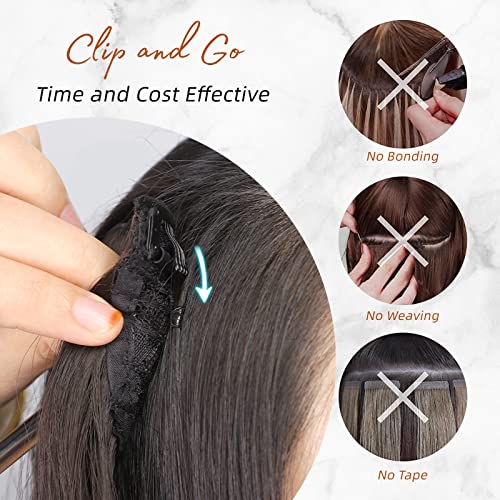 20 Inch Curly Clip-In Hair Extensions Dark Ash Blonde Beige Blonde Mix New - Image 5