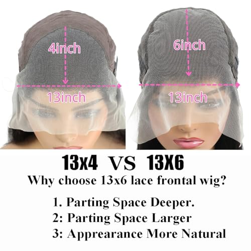 13x6 HD Lace Front Wigs Human Hair Pre Plucked Water Wave Lace Frontal Wigs Human Hair Curly Wig for Women 180 Density Natural Black 32 Inches - Image 2