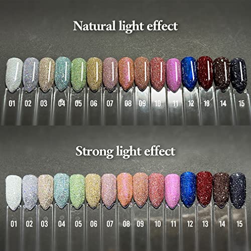 Holographic Nail Polish,Diamond Glitter Nail Polish,Spring Summer Gel Polish Brown Colors for DIY Nail Art Design UV LED. - Image 3
