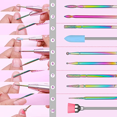 47 Piece Electric Nail Drill Bit Set 3/32 Inch Diamond Ceramic for Acrylic Gel Nails - Image 2