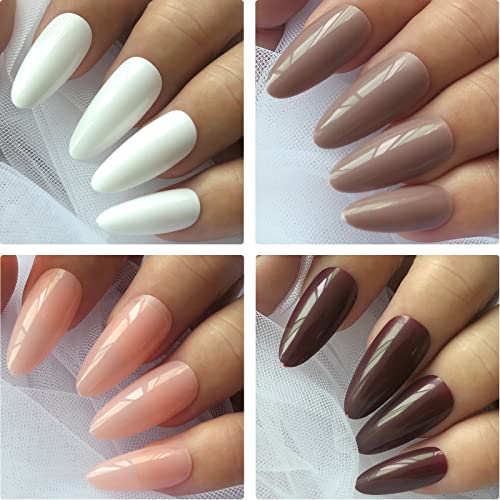 LuckForever 480 Piece Medium Almond Full Cover Press on Nails Set 12 Sizes 4 Colors - Image 4