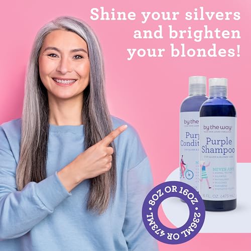 Purple Shampoo by The BTW Co. for Silver, Gray and Blonde Hair: Brighten and Remove Yellowing or Brassy Tones with No Sulfates, No Parabens – 16 ounce – Cruelty-Free for Color-Treated and Natural Hair - Image 5