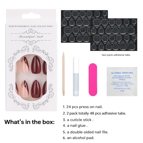 24pcs French Gold Glitter Press-On Nails Set with Glue for Women - Image 3