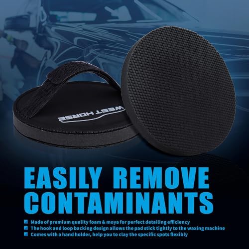 6" Car Detailing Clay Pad, Clay Bar Pad Disc for Auto Detailing, 1Pc Magic Clay Pad and 1Pc Hand Strap Applicator (6 Inch, Black) - Image 5