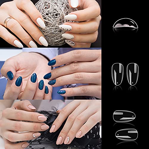 Noverlife 1200PCS Clear Short Almond Nail Tips for DIY Manicure, 10 Sizes Included - Image 6