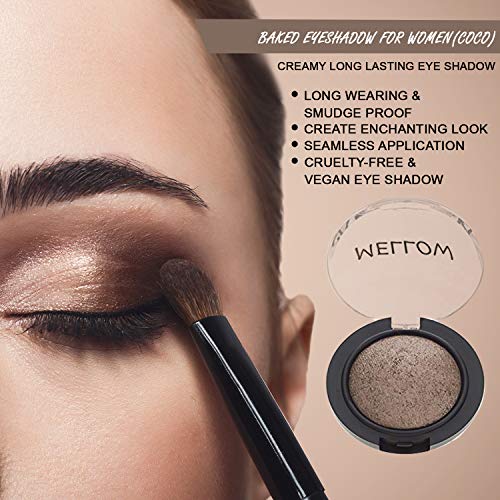 Mellow Baked Eyeshadow (Coco) - Creamy Long Lasting Eye Shadow for Everyday Makeup - Highly Pigmented Vegan, Cruelty-Free & Paraben Free Eye Makeup Cosmetics - Coco - Image 3