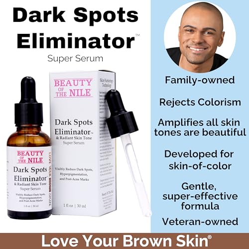 Dark Spots Eliminator™ Serum for Skin-of-Color, Remover Face Hyperpigmentation Age Acne Retinol Niacinamide Hyaluronic Acid, Beauty of the Nile® 1 Oz - Image 8