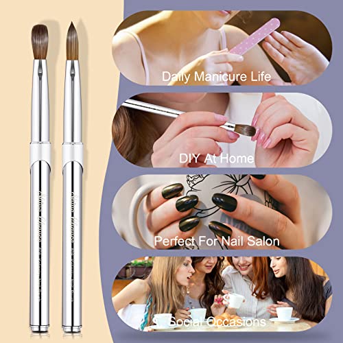 Pure Kolinsky Hair Acrylic Nail Art Brush Size 8 Oval for Flawless Application - Image 3