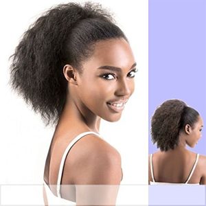 Wrap Drawstring 100 Human Hair Ponytail Extensions Coarse Curly Afro Kinky Straight Italian Yaki Curly Top Closure Clip Ins Ponytail Human Hair Extensions for Black Women¡