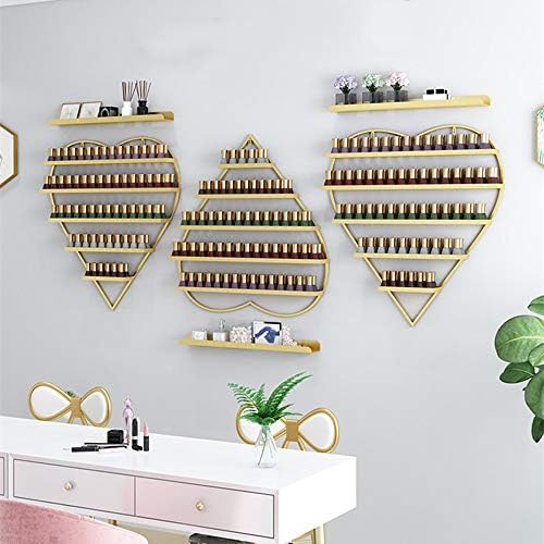 Metal Nail Polish 5 Tier Shelf Organizer Display Rack, Manicure Store Mountable Wall Shelf Essential Oils Organizer Shelf, for Storage Display Makeup/Cosmetics/Perfume Finishing Storage Rack - Image 2