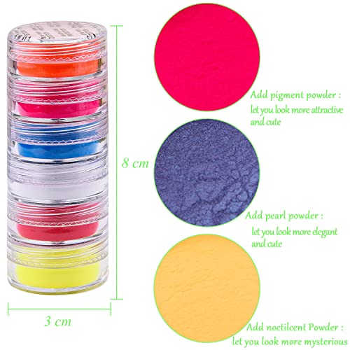 Duufin 54 Colors Nail Pigment Powder Colorful Luminous Powder Iridescent Glitter Pearlescent High-Gloss Halo Powder Pigments for Nails Art, Body and Crafts - Image 2