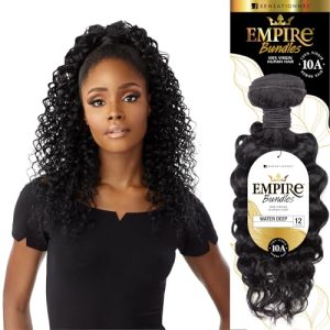 Sensationnel Empire Bundle weave hair - Water Deep virgin human hair - Empire Bundles 10A Water Deep (12 inch, NATURAL/BLACK)