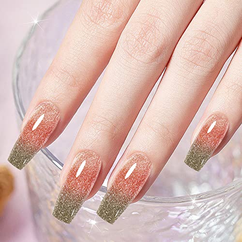 Jelly Gel Polish Nail Polish, Glitter Gel Polish Nude Gel Polish Gradient Color Chip-Resistant Quick Drying and Long-lasting Salon Manicure 0.26Fl OZ Nail Art Gel Nail Kit Prime of Day - Image 3