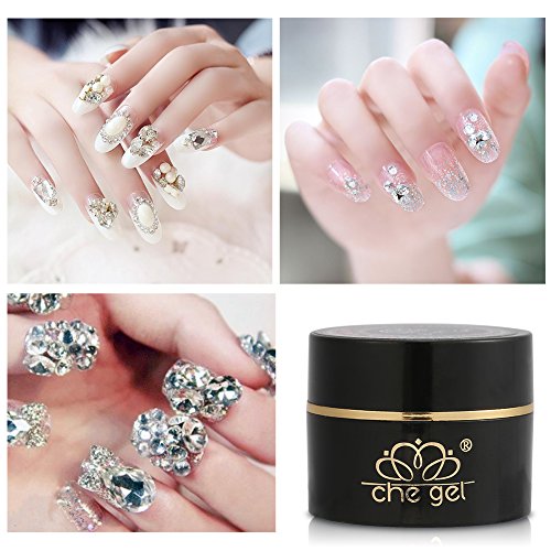 Nail Art Glue,Rhinestone Glue Gel Nail Art Nail Glue Gel Adhesive Resin Gem Jewelry Diamond Gel Nail Polish Clear Decoration Shine Finish and Long Lasting Soak Off LED Gel Base Top Coat Glossy - Image 8