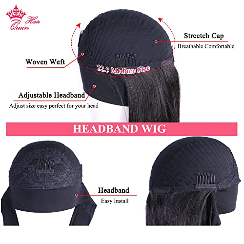 16 Inch 100% Virgin Brazilian Human Hair Straight Glueless Headband Wig for Women - Image 3