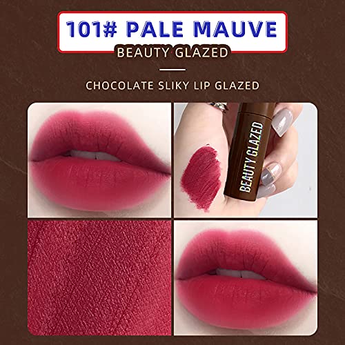 Lipstick for Moisturized Lips Long-Lasting Lightweight Lip Gloss Chocolate Matte Lip Glaze Matte Non-fading Lipstick Lip and Cheek Tint Red Lipstick Long Lasting Makeup Sets For Women - Image 2