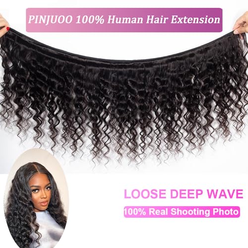 Brazilian Loose Deep Wave Human Hair Bundles with 4X4 Closure 10 12 14 Inch - Image 5