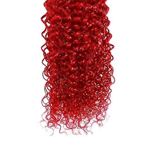 Red Kinky Curly Ombre Human Hair Bundles 8 Inch Single Bundle Two Tone Black to Red - Image 5