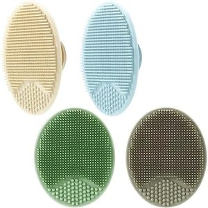 PandaEar 4-Piece Silicone Baby Cradle Cap Brush Set for Dry Skin and Eczema Relief
