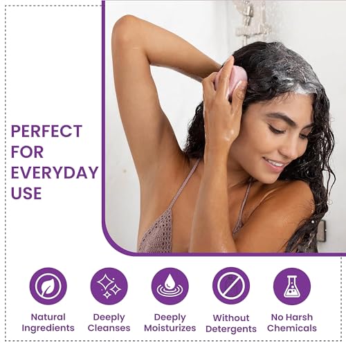 Shampoo and Conditioner Bar Set with Bar Holder, Natural Ingredients, Sulfate-Free, Travel Size, Biodegradable Packaging, Easy-Install and Drainage - Image 3