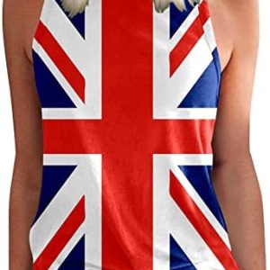 American Flag Shirts for Women July 4th Tank Tops Red White Blue Patriotic T Shirt Tank Racerback Sleeveless Tees