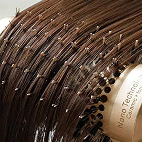 Professional Detangling Hair Round Brush with Non-Slip Handle, Ceramic Nano Coating, Nylon Bristles - Image 6