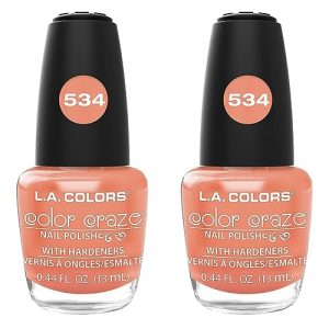 L.A. COLORS Color Craze Nail Polish, Hottie, 0.44 fl. oz., (CNP534) (Pack of 2)