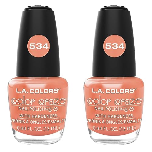 L.A. COLORS Color Craze Nail Polish, Hottie, 0.44 fl. oz., (CNP534) (Pack of 2)