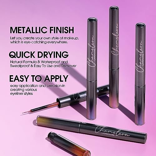 Jolilab Liquid Eyeliner, Glitter Liquid Eyeliner,6 Colors Liquid Glitter Eyeliner Set, Quick-Drying, Rich Pigment, Colourful, Holographic Glitter Multichrome Eyeliner Eyeshadows Makeup Set (A) - Image 2