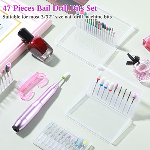 47 Piece Electric Nail Drill Bit Set 3/32 Inch Diamond Ceramic for Acrylic Gel Nails - Image 7