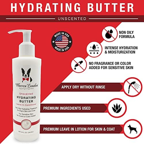 Warren London Hydrating Butter Leave in Pet Conditioner for Dogs | Lotion for Skin and Coat | Aloe Puppy & Dog Conditioner for Hair Detangler, Dry Skin, & Dandruff | Unscented 8oz - Image 3