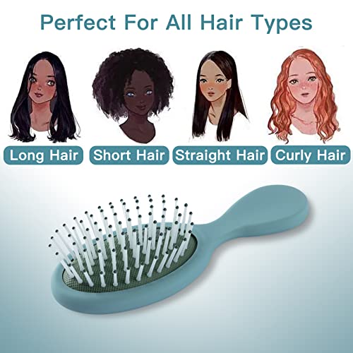2 Pack Mini Travel Hair Brush Set for All Hair Types Detangling Kids Adults - Image 3