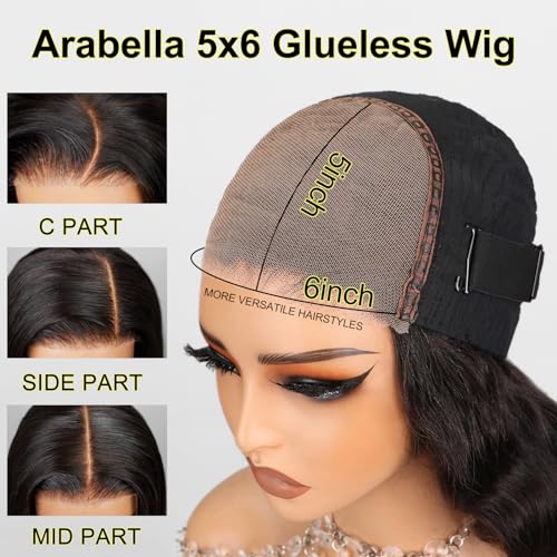 Arabella Hair 12 inch 5x6 Bob Wig Human Hair Real 210% Density Ready to Go Glueless Wig 12a Straight Bob Wigs Human Hair Pre Cut Lace Pre Bleached Tiny Knots (12 inch, 5x6 Glueless Bob) - Image 4