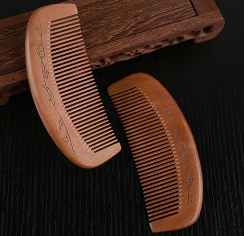 Wooden Boar Bristle Hair Brush and Comb Set, Paddle Boar Hairbrush for Smoothing Fine Thin Hair and Beard, Peach Wood Comb for Detangling, Boar Hair Beard Brush for Men, Make Hair and Beard Shiny Soft - Image 9