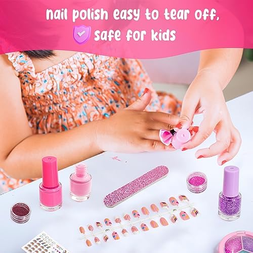 Kids Makeup Set Toys Gift, Washable Make Up Kits and Nail Polish Set Hair Dye Stick for Girls , Perfect Kids Christmas Birthday Gifts for Girl Ages 3 4 5 6 7 8 9 10 11 12 Year Old - Image 7