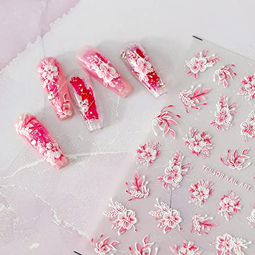5D Flower Nail Sticker for Women Girls Summer DIY Acrylic Nails Art Design Manicure Decorations 2Sheets (Flower3) - Image 2