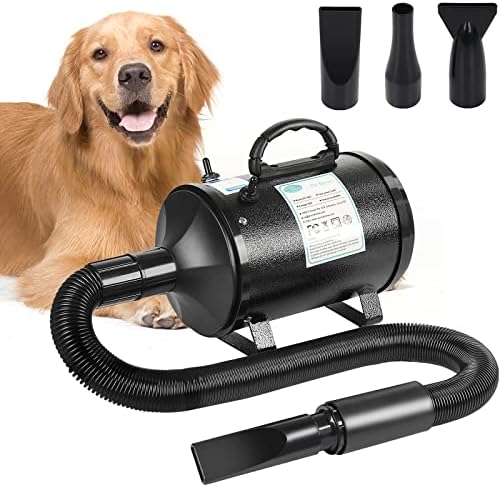 Portable Pet Grooming Dryer 3 Speeds, Multiple Nozzles for Efficient and Quick Drying