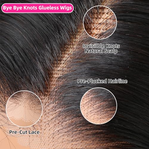 PERISMODA 12A Wear and Go Glueless Wig 7x5 Body Wave HD Lace Closure Human Hair Pre Bleached Pre Plucked Pre Cut Hairline 24 Inch Ready to Go Lace Front Wigs 180% Density Frontal Wigs For Women - Image 6