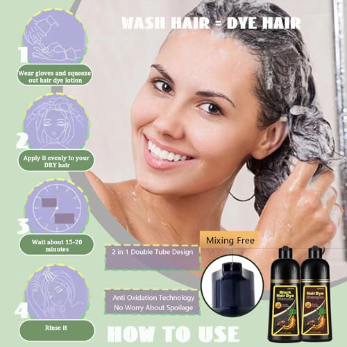 Golden Brown Hair Dye Shampoo 16.9 Fl Oz for Gray Coverage Color Treated Hair - Image 5