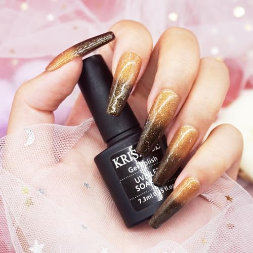 Autumn Shimmering Brown Color Changing Jelly Gel Nail Polish Kit 1 Piece for DIY Manicures - Image 4