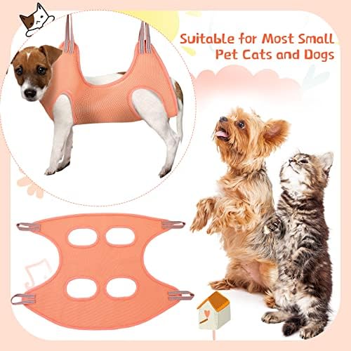 Pink X-Small Pet Grooming Hammock Kit with Nail Clippers and Comb - Image 7
