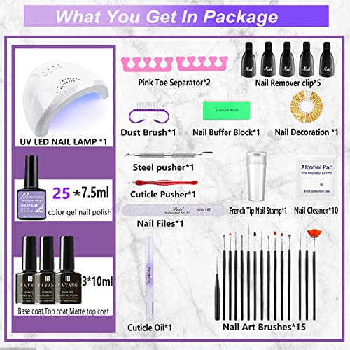 69PCS Gel Nail Polish Kit with UV Light Nail Lamp Gel Manicure Dryer Lamp 28 Colors Gel Polish Nail Set Soak Off Gel Nail Set,Nails Gel Polishing Shape Tools Supplie Set for Nail Manicure Salon & Home - Image 2